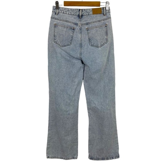 Maison Marguerite Light Wash High Rise Waist Rigid Denim Wide Leg Jeans Size M - Picture 12 of 16